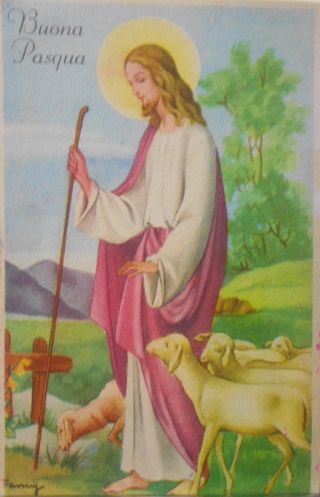 Cartolina augurale Pasqua 1952