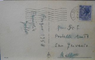 Cartolina augurale Belluno 1958