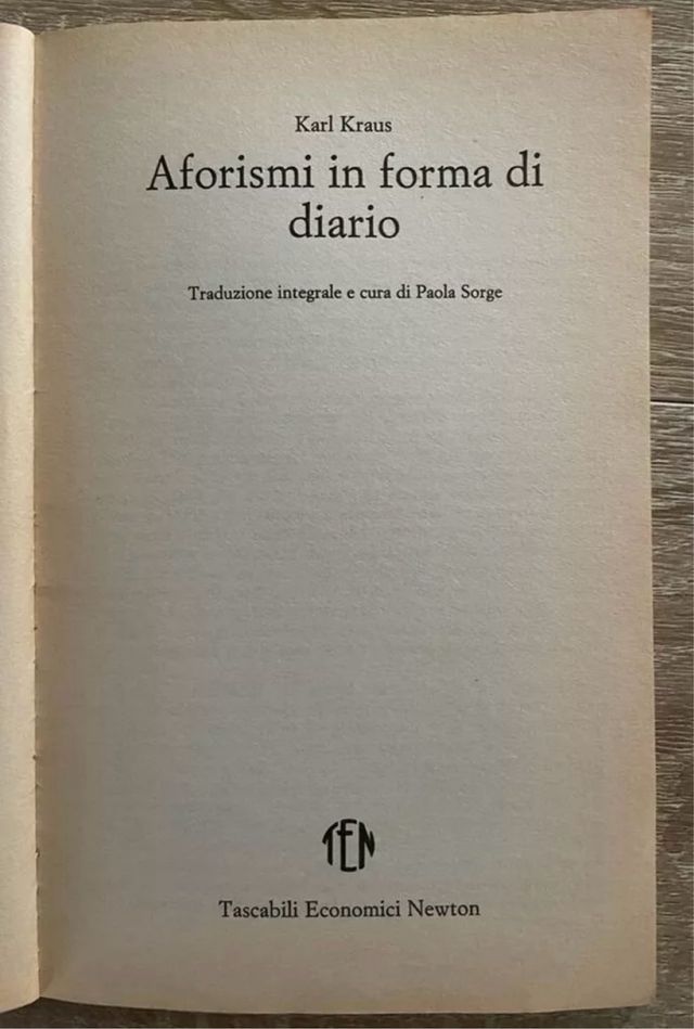 Libro AFORISMI IN FORMA DI DIARIO