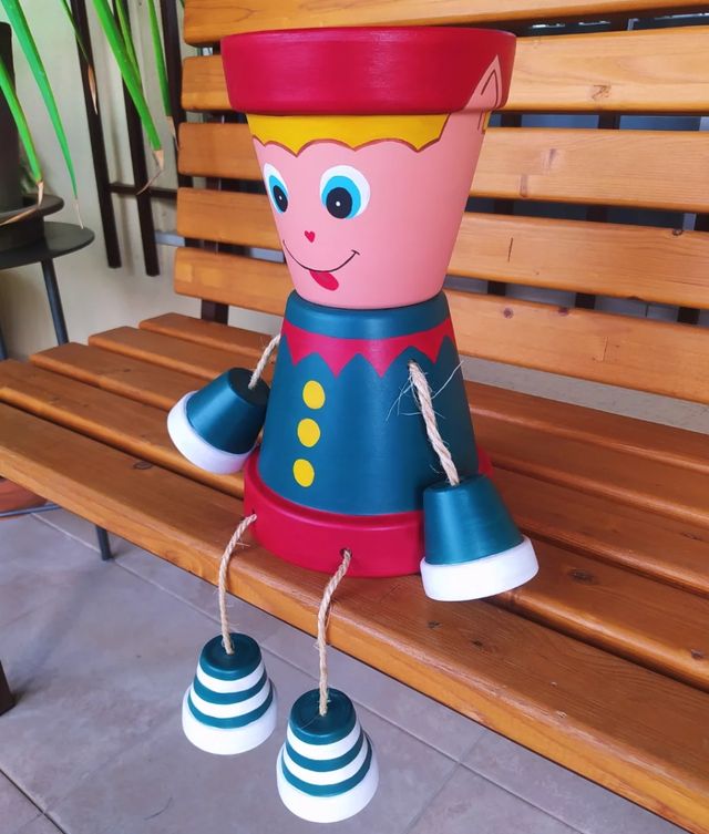 Maceta elfo navidad