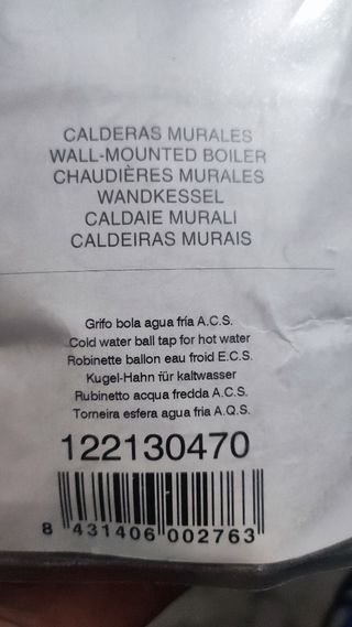 LLAVE DE CORTE AGUA FRIA CALDERA 