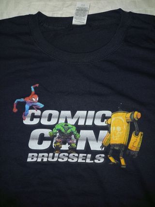 Nueva Camiseta Corta Comic Con Brussels Film Negra
