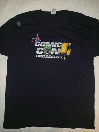 Nueva Camiseta Corta Comic Con Brussels Film Negra