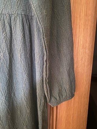 Vestido Midi verde caqui texturizado MILANO