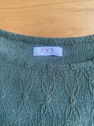 Vestido Midi verde caqui texturizado MILANO