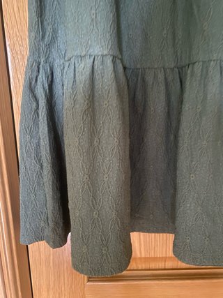 Vestido Midi verde caqui texturizado MILANO