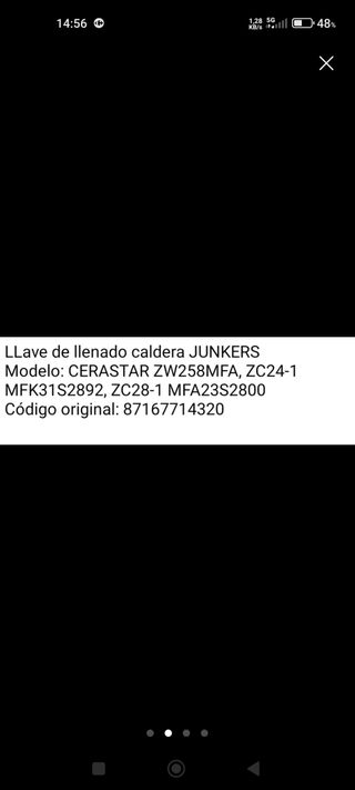 LLAVE DE LLENADO CALDERA JUNKERS 