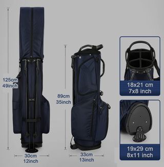 BOLSA DE GOLF "PGM" TRÍPODE DOBLE CORREA MARINO