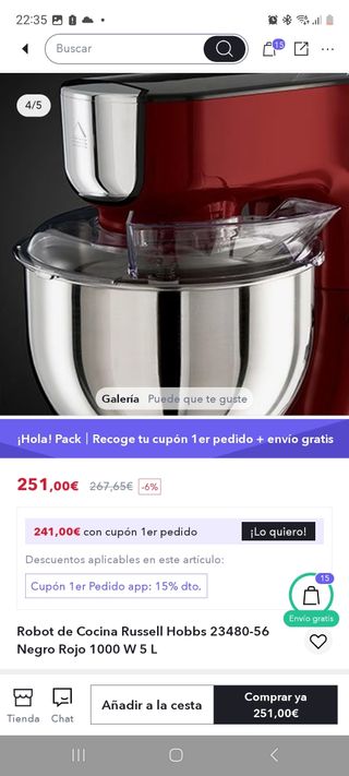 Amasadora,batidora picadora Rusell Hobbs