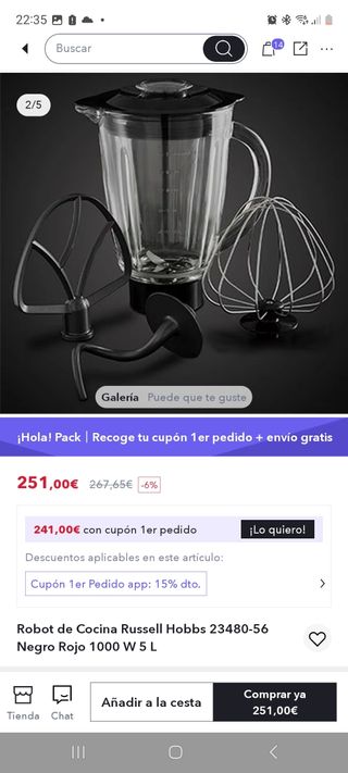 Amasadora,batidora picadora Rusell Hobbs