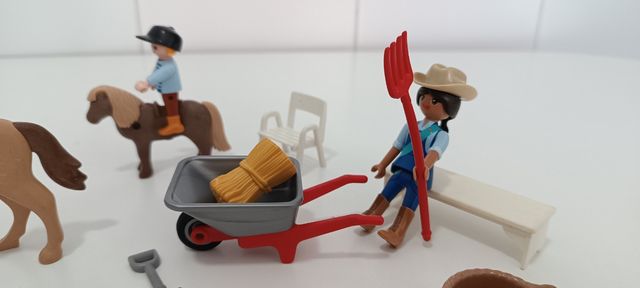 Playmobil granjeros pony niño