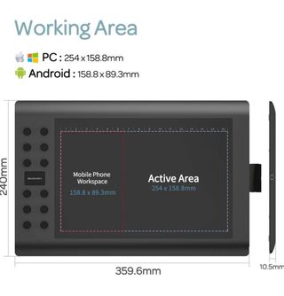 GAOMON M106K Pro Tableta Gráfica de Dibujo de 10 
