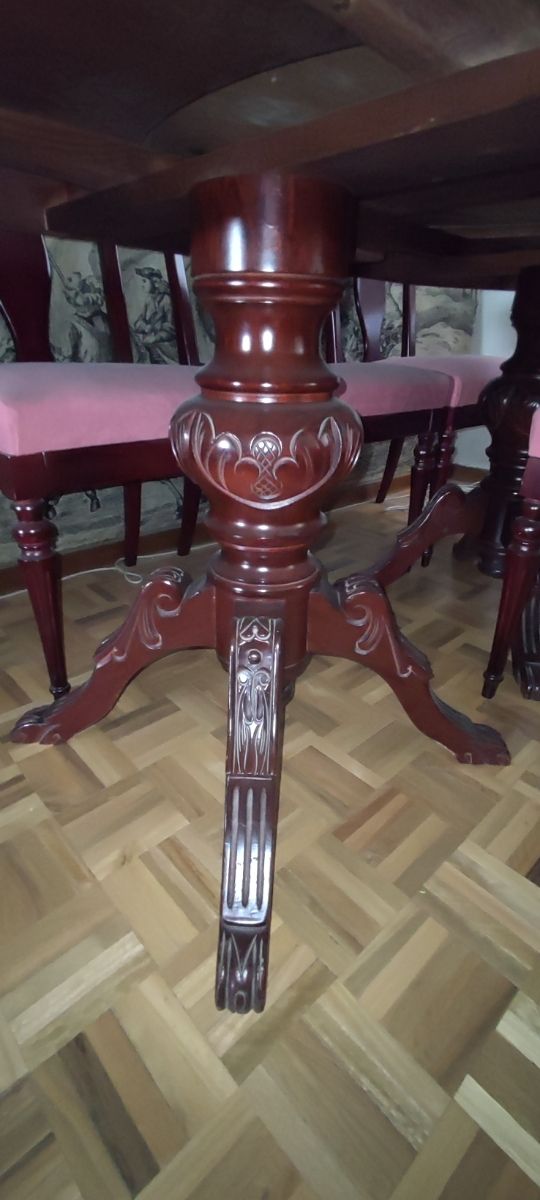 Mesa de caoba color haya 6-12 puestos