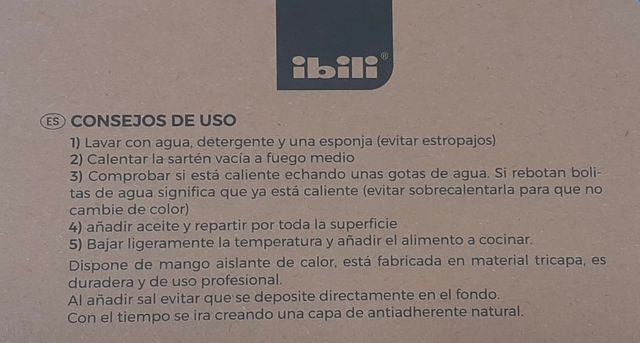 Sarten 24cm acero inoxidable Ibili