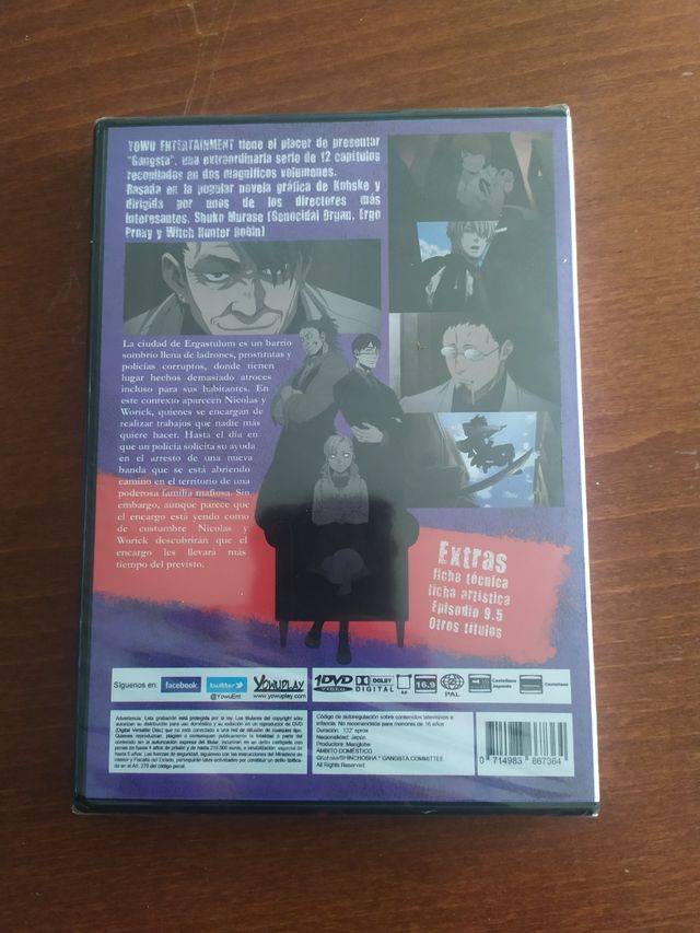 DVD Anime Gangsta 6 EPs + Extras