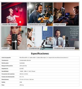 Micrófono Condensador PC · Nuevo a estrenar