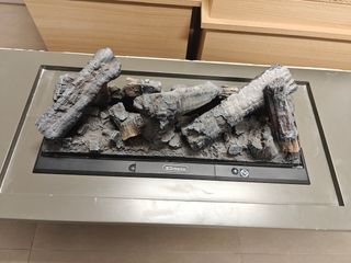 Mueble tv con chimenea de vapor