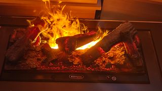 Mueble tv con chimenea de vapor