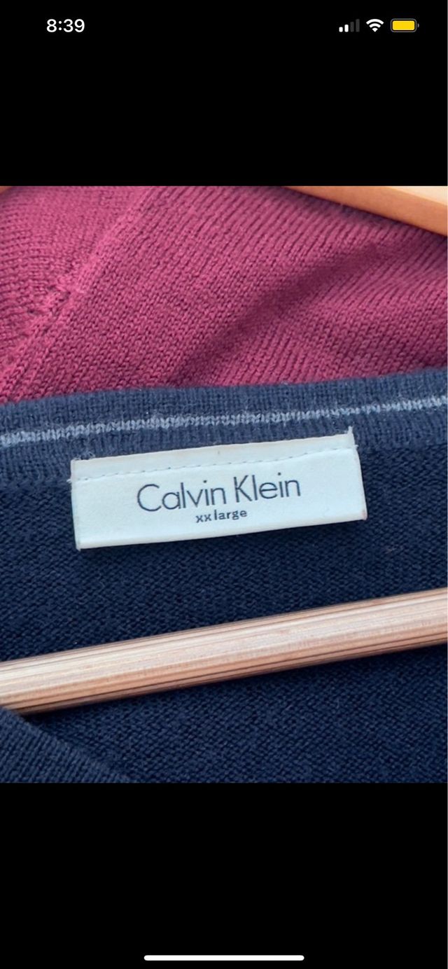 Jersey Calvin Klein lana merina azul marino