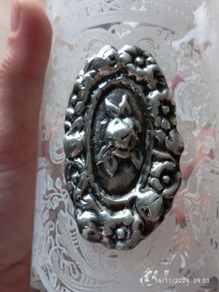 Vasetto cristallo e argento