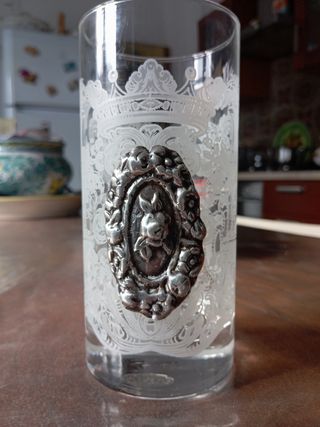 Vasetto cristallo e argento