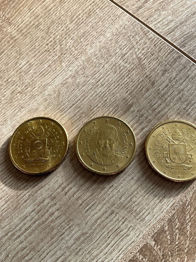3 monete 50 cent città del vaticano Papa Francesco