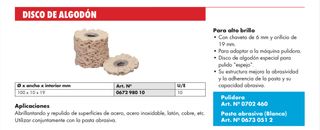 Disco algodon para abrillantado pulido WURTH