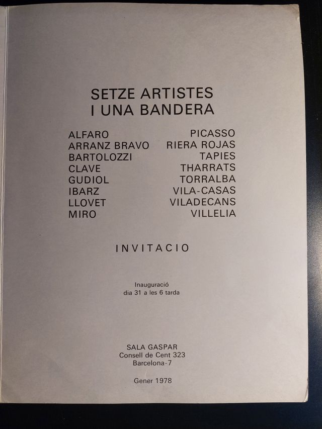 Invitación de Pablo Picasso 1978
