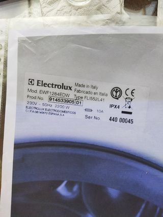 Repuestos lavadora Electrolux 8kg