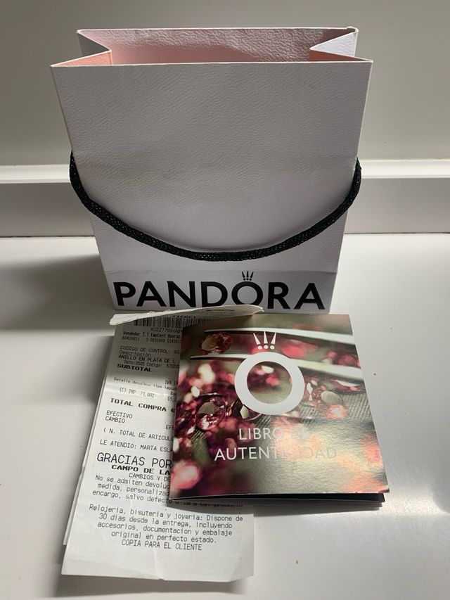 anillo pandora corazon talla 52