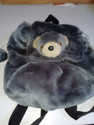 Mochila niña gris oscuro tacto suave