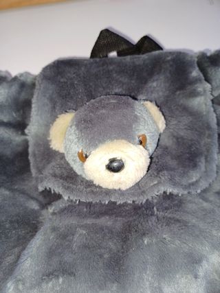 Mochila niña gris oscuro tacto suave