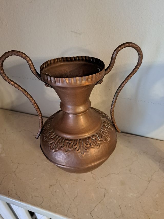 Anfora con 2 manici in rame-ottone