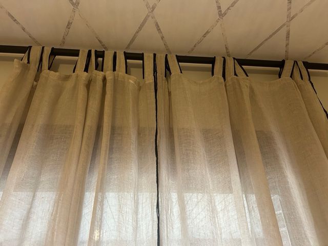 2 cortinas de lino color crudo 140x260