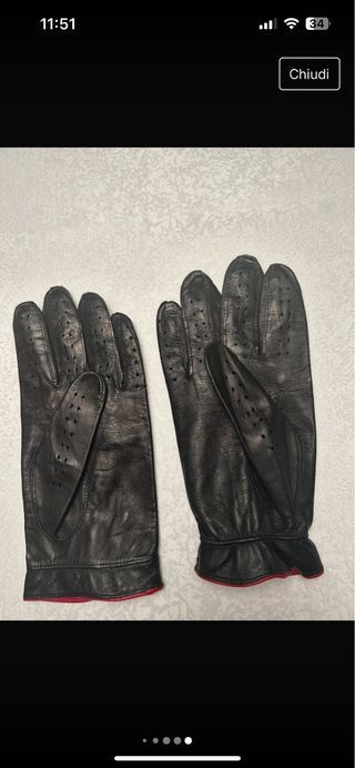 Guanti in Pelle nera 1000 miglia