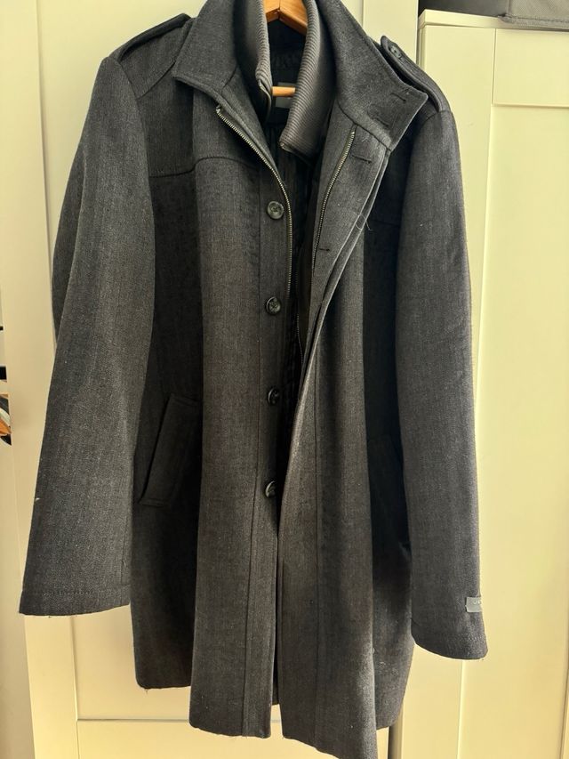Abrigo hombre vestir gris oscuro Talla L-XL
