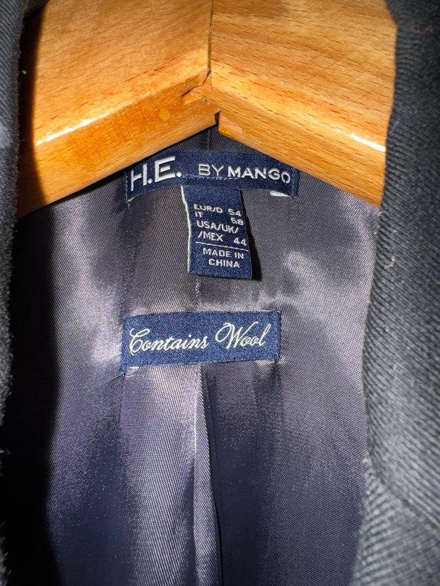 Americana hombre negra vestir Mango