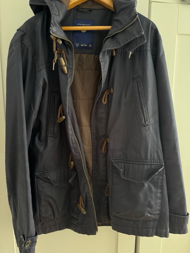 Parka hombre azul capucha Springfield