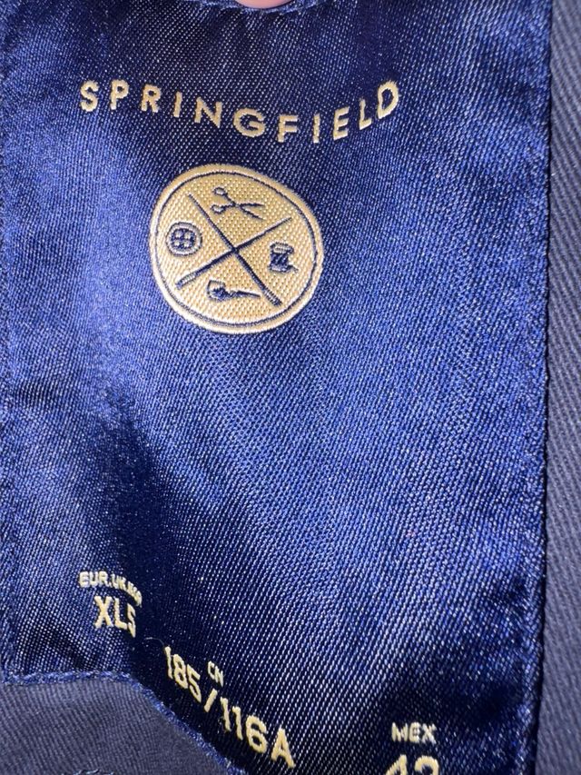 Parka hombre azul capucha Springfield