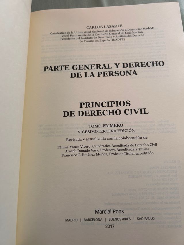 PRICIPIOS DE DERECHO CIVIL 2,Decimosexta Edición