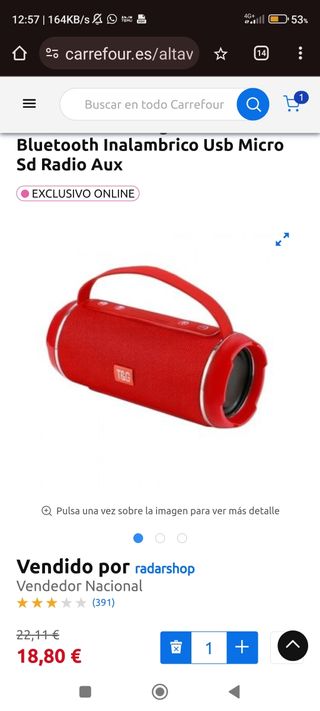 Altavoz doble portátil bluetooth tg 116c