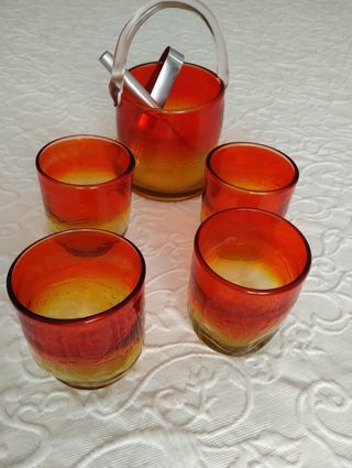 Set 4 vasos con cubitera