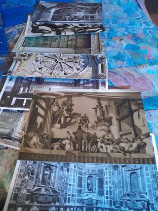 8 cartoline bianco nero sfondo arte