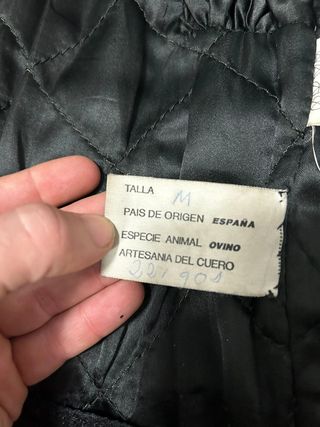 Chaqueta de Cuero Negra Vintage Moto Piel de ovino