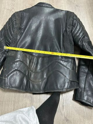 Chaqueta de Cuero Negra Vintage Moto Piel de ovino
