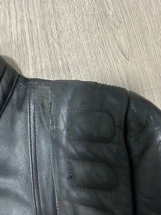 Chaqueta de Cuero Negra Vintage Moto Piel de ovino