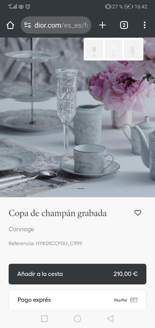 Copa champagne Dior