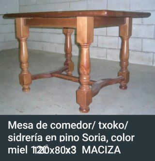 Mesa rustica pino 120x80x75