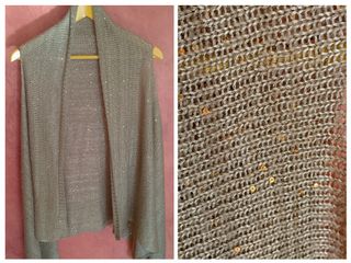 Poncho Sfera verde con lentejuelas