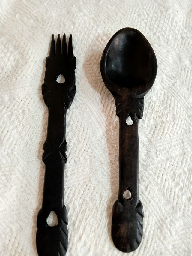 Cubiertos de madera ébano Tailandia